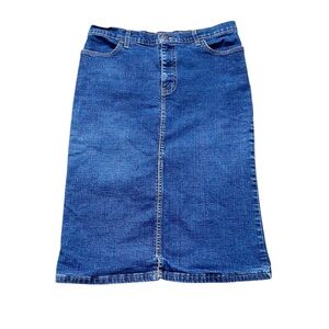 Vintage 90’s Maryk & Co Dark Blue Denim Pencil Skirt Stretch Size 8 Western